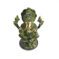 Ганеш благославляющий на процветание и удачу бронза h-12см L-9см 877гр
