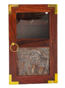 Ящик для ключей (дерево) "Слоны"  Пи040