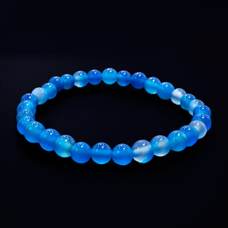 Браслет каменный  Синий агат - карьерный рост налаживание связе удачные сделки