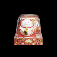 Манеки Неко  оберег на процветание Манящий кот белый 9см