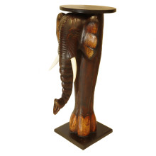Подставка напольная  Слон - удача в дом Дерево Албезия Роспись 53см d-21cm
