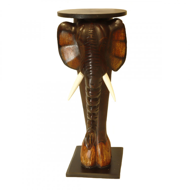 Подставка напольная  Слон - удача в дом Дерево Албезия Роспись 53см d-21cm