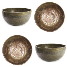 Чаша поющая ЗЕЛЕНАЯ ТАРА ручная ковка 9 металлов вес от 300 до 450г d-10-12см h-6см ХРУПКОЕ