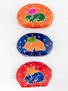 Косметичка (кожа) набор из 3-х "Коты"  0244/25 Косметичка (кожа) набор из 3-х "Коты"  0244/25