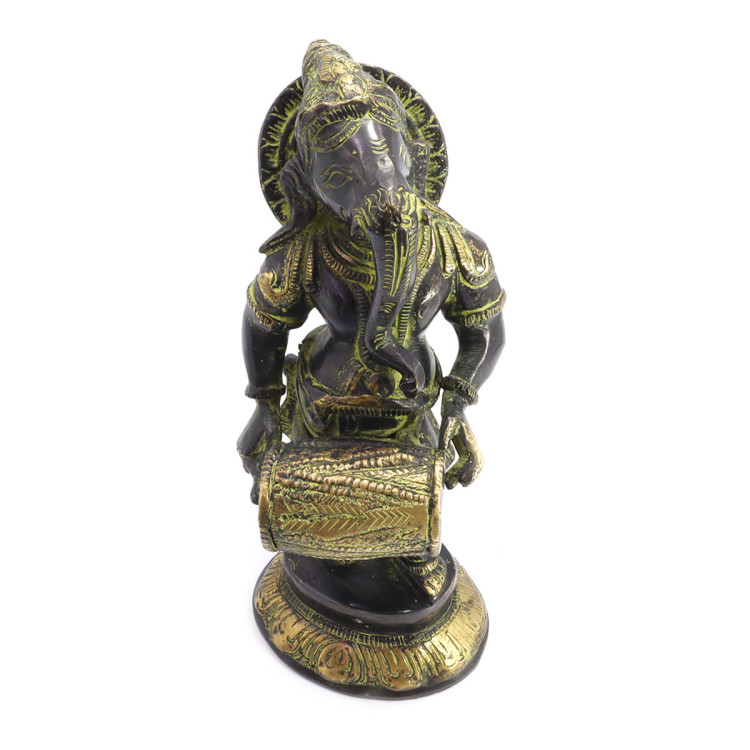 Ганеш Music дарующий счастье и удачу Antic бронза h-21см L-9см 1,973кг