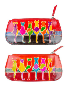 Портмане натуральная кожа "Кошки" . Портмане натуральная кожа "Кошки" .