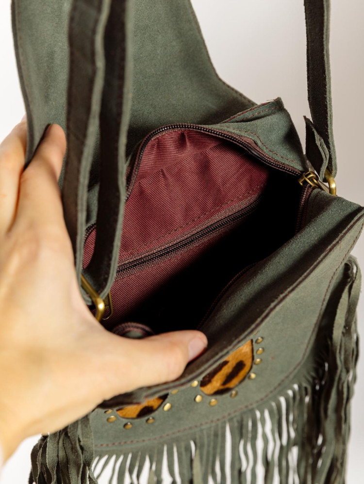 Сумка замшевая с бахромой через плечо 1111/7