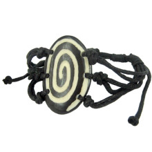 355-01 Браслет 40x26мм, кость, текстиль