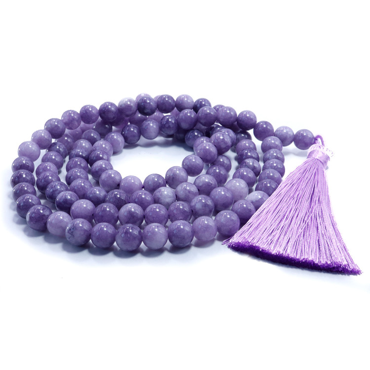 Четки из камня 108 бусин Аметист налаживает отношения в семье и с окружающими людьми 8мм