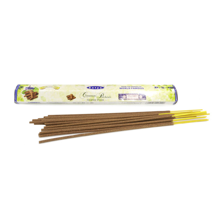 Благовония Satya Hexa Cinnamon Pachouli Корица-Пачули аромапалочки уп-6шт