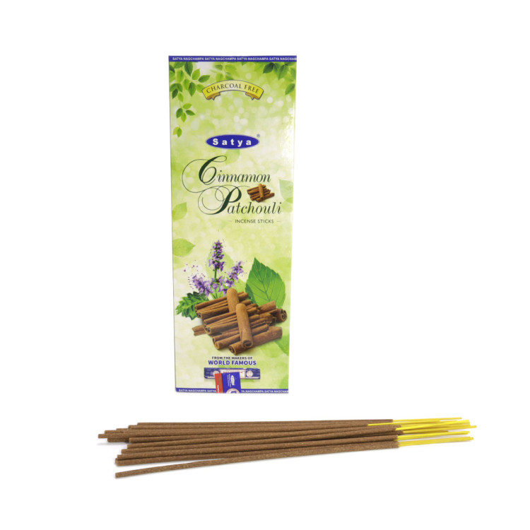 Благовония Satya Hexa Cinnamon Pachouli Корица-Пачули аромапалочки уп-6шт