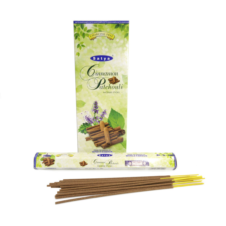 Благовония Satya Hexa Cinnamon Pachouli Корица-Пачули аромапалочки уп-6шт
