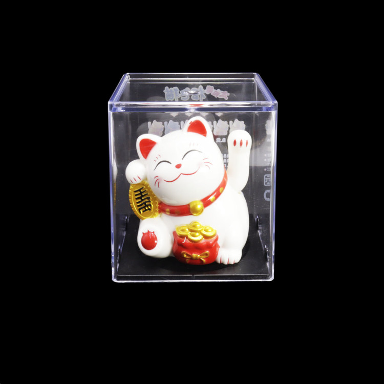 Манеки Неко  оберег на процветание Манящий кот белый 5см