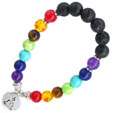 BX085 Браслет с подвеской на Просветление (Будда) камень,8мм