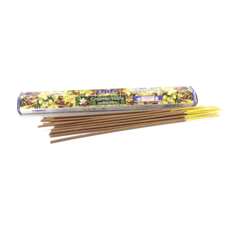 Благовония Satya Hexa Cinnamon Vanilla Корица-Ваниль аромапалочки уп-6шт