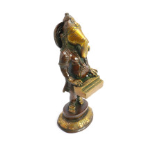 Ганеш Music дарующий счастье и удачу Red-Gold бронза h-21см L-9см 1,884кг