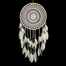 Ловец снов оберег бело-розовый притягивает нужных людей, налаживает отношения d-42см-100см