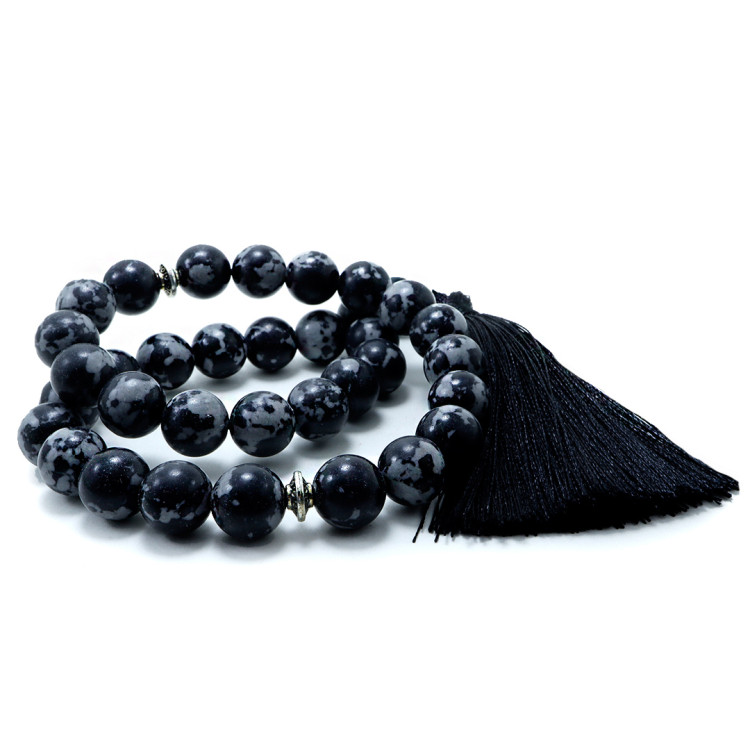 Четки 33 бусины Обсидиан 10мм дарует оберег на счастье в любви
