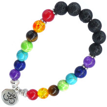 BX086 Браслет с подвеской на Просветление (Ом) камень,8мм