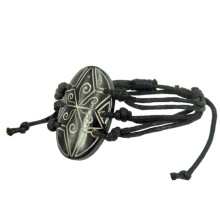 355-03 Браслет 40x25мм, кость, текстиль