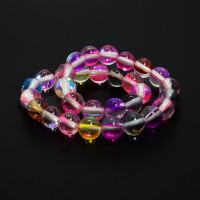 Браслет каменный Опал разноцветный способен даровать зеркальную защиту и привлечь позитив 6мм