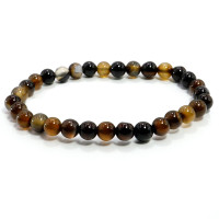 Браслет из камня Черный кофе агат 6мм защита от дурного глаза порчи и соперниц