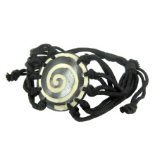 355-04 Браслет d36мм, кость, текстиль