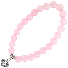 BX089 Браслет с подвеской на Любовь (Сердце) камень,8мм