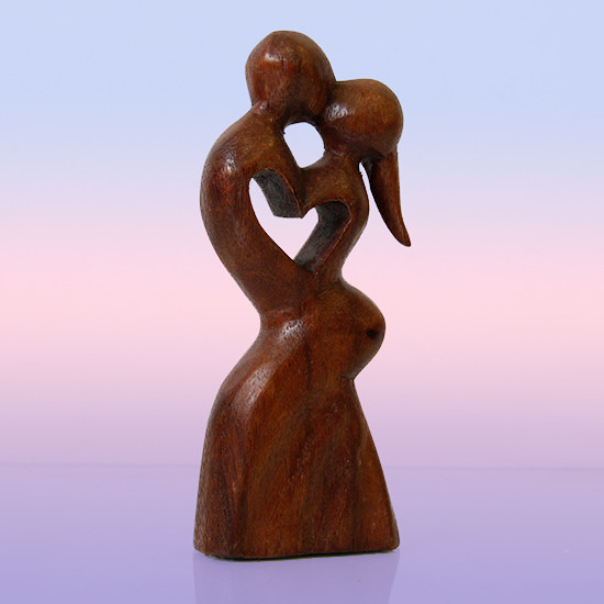 Статуэтка абстракция  Сердце-Поцелуй 15см оберег на любовь дерево УЦЕНКА