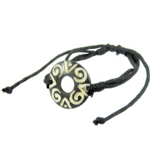 355-05 Браслет d24мм, кость, текстиль