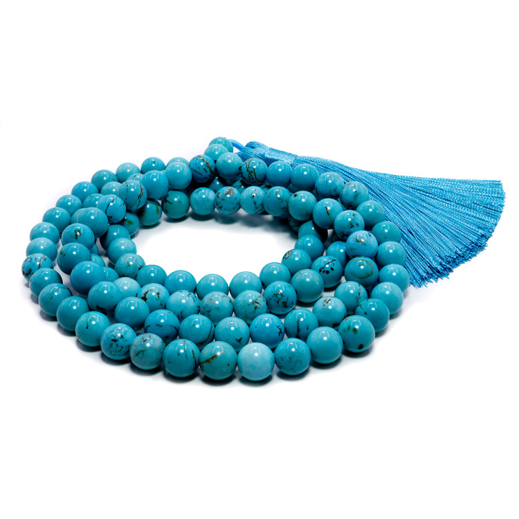 Четки из камня 108 бусин Бирюза Камень радости счастья и исполнения желаний 8мм