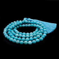 Четки из камня 108 бусин Бирюза Камень радости счастья и исполнения желаний 8мм