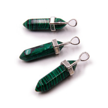 Подвестка маятник уп-5шт из камня Малахит в металле 3см