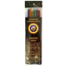 свч50-23 Свечи восковые "Радуга чакр", 18 см, (уп. 7 шт.)