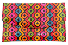 Кошелек кожа ручной принт  101/1