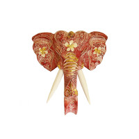 Сувенир из дерева RED Маска Голова Слона 25см Албезия Антик