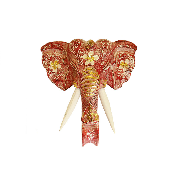 Сувенир из дерева RED Маска Голова Слона 25см Албезия Антик