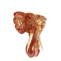 Сувенир из дерева RED Маска Голова Слона 25см Албезия Антик
