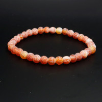 Браслет каменный Африканский Розовый матовый агат - дарует дoлгyю жизнь и защиту владельцу