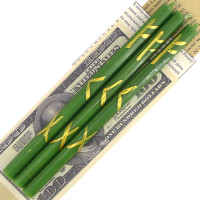 IRO-10-02 Свечи восковые Денежный маяк привлечение денег 18см, 3шт