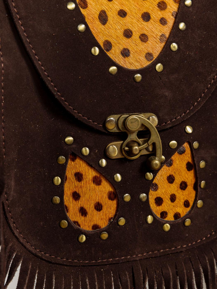 Сумка замшевая с бахромой через плечо 1111/18