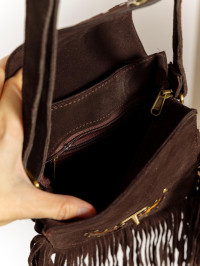 Сумка замшевая с бахромой через плечо 1111/18