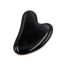 Скребок из натурального камня Черный агат для лица и массажа Гуаша Китай Скребок из натурального камня Черный агат для лица и массажа Гуаша Китай