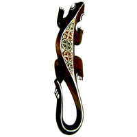 Панно Ящерица 49х11см, дерево