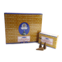 Благовония Satya Back Flow Cones Sandalwood стелющийся дым конусы уп-12шт