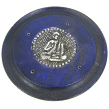 3 Подставка под благовония круглая Будда 12см, дерево, металл 3 Подставка под благовония круглая Будда 12см, дерево, металл