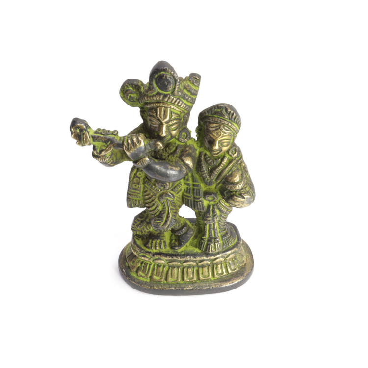 Радха Кришна даруют процветание, счастье и любовь бронза h-9,5см L-6,5cм 0,274кг