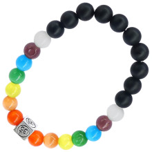 BX Браслет с подвеской на Просветление (Ом) камень,8мм