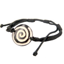 355-07 Браслет d24мм, кость, текстиль