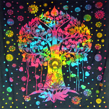 Покрывало Дерево и Будда 2,2х2,0м, хлопок